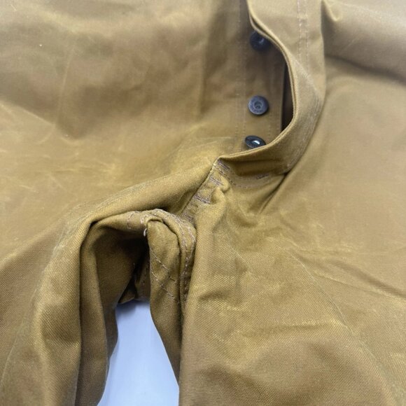 Filson Oil Finished Double Tin Cloth Overalls Bib Men’s 42x 35 Unhemmed USA Tan - Picture 10 of 14